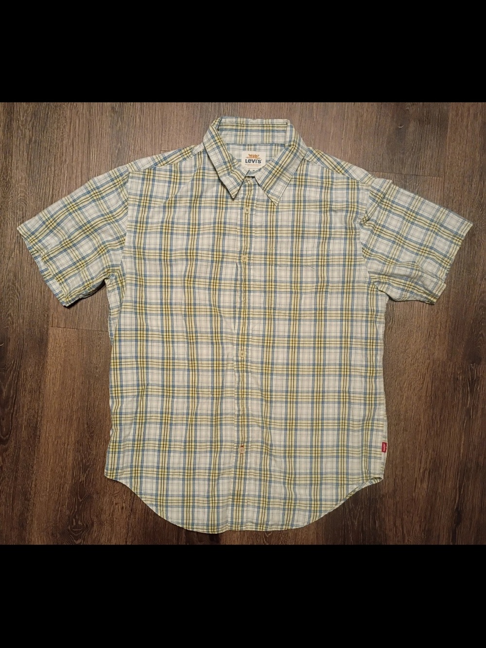 Vintage Levi's Plaid Western Short Sleeve Shirt Size Medium 100% Cotton